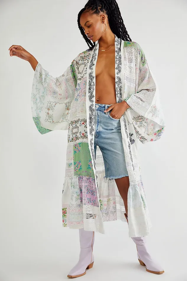 Women Jackets Free People Sweet Pea Robe Ivory