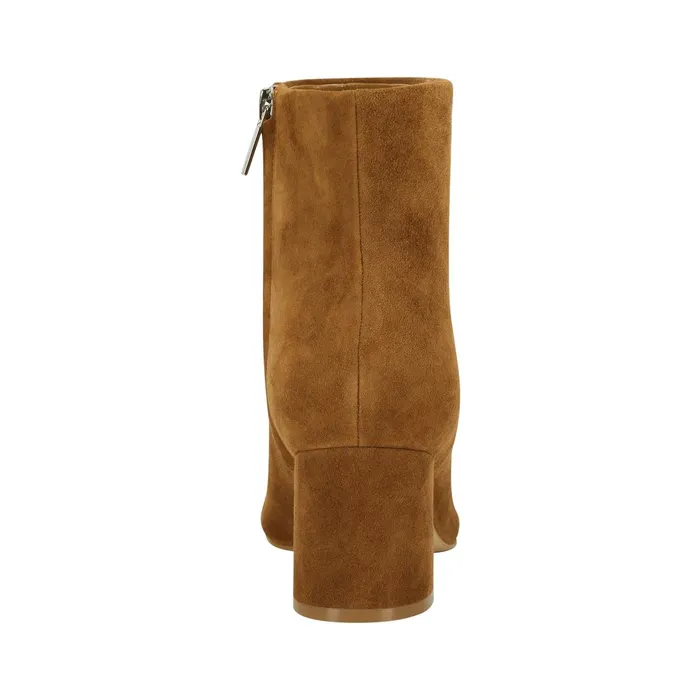 Women Jarli Pointy Ankle Bootie Brown Suede Marc Fisher Boots and Booties