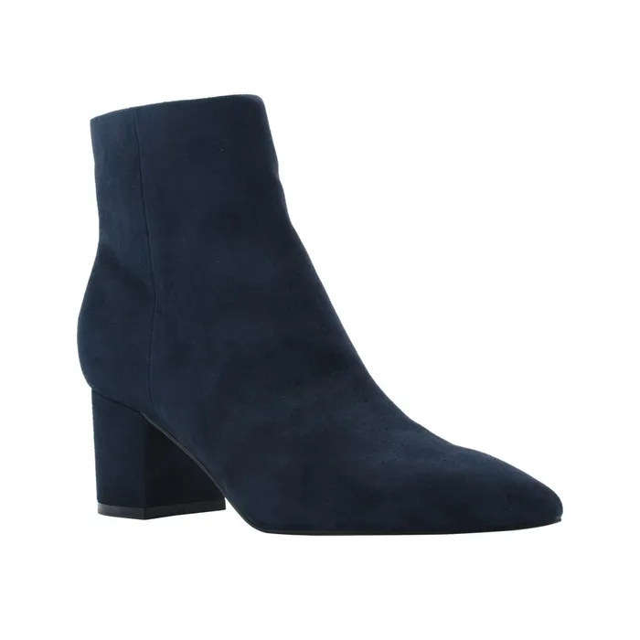 Women Jarli Pointy Ankle Bootie Navy Suede Marc Fisher Dress Boots
