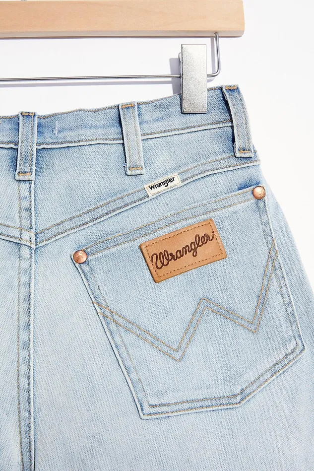 Women Jean Shorts Free People Wrangler A Line Shorts Light Wash