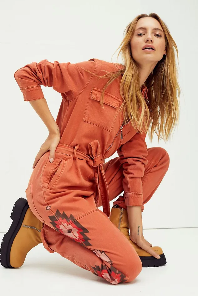 Women Jeans Free People Claudia Coverall Indian Arrow