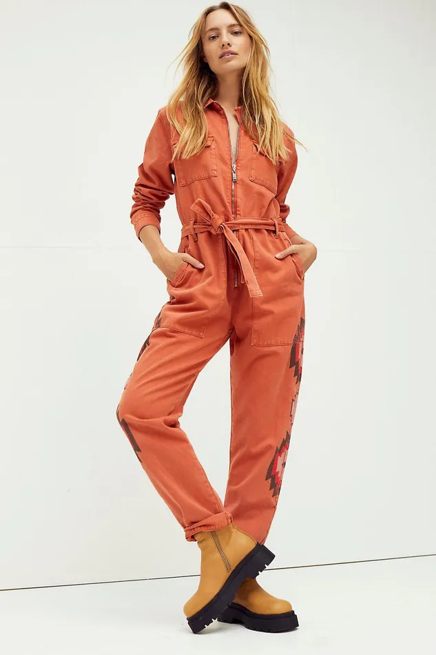 Women Jeans Free People Claudia Coverall Indian Arrow