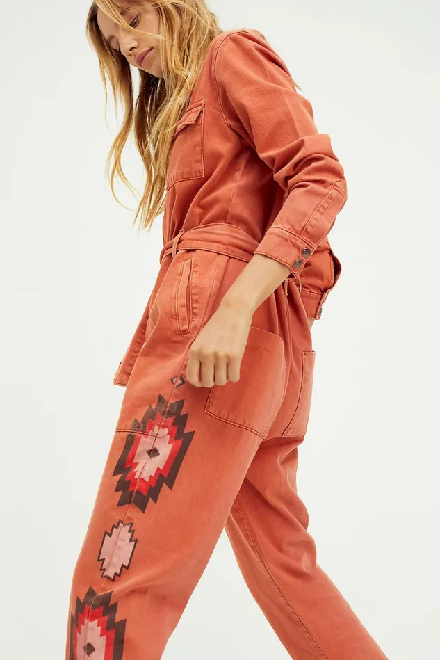 Women Jeans Free People Claudia Coverall Indian Arrow