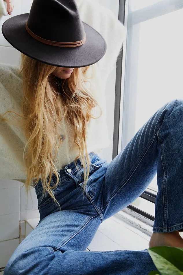 Women Jeans Free People French Girl Flare Jeans Aura Blue