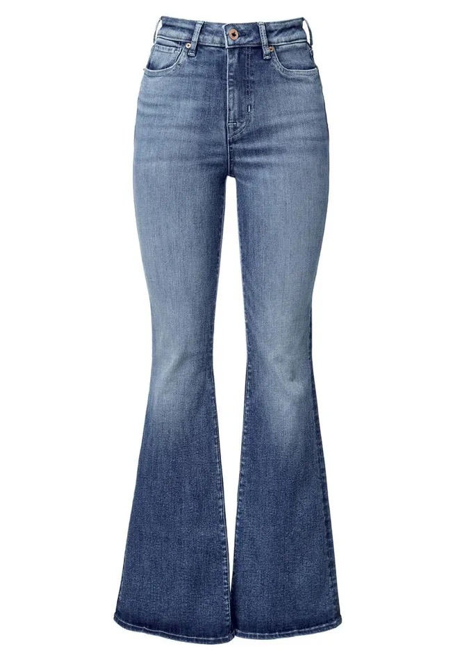 Women Joplin High Rise Flared Womens Jeans Indigo Buffalo David Bitton Flare and Bootcut