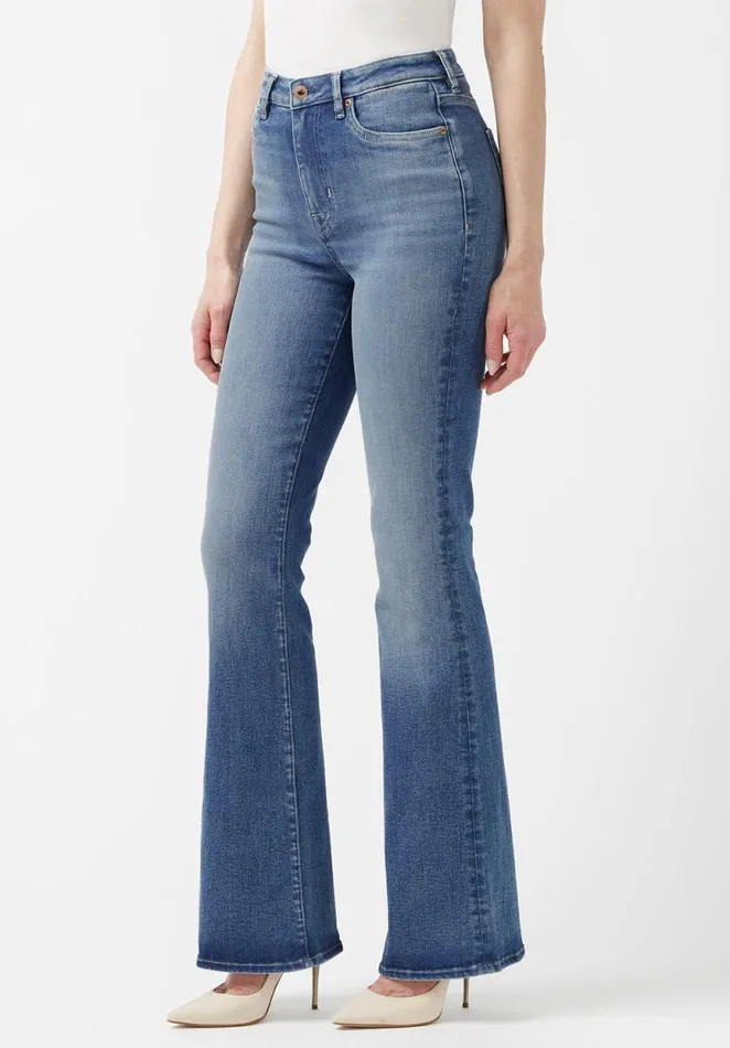 Women Joplin High Rise Flared Womens Jeans Indigo Buffalo David Bitton Flare and Bootcut