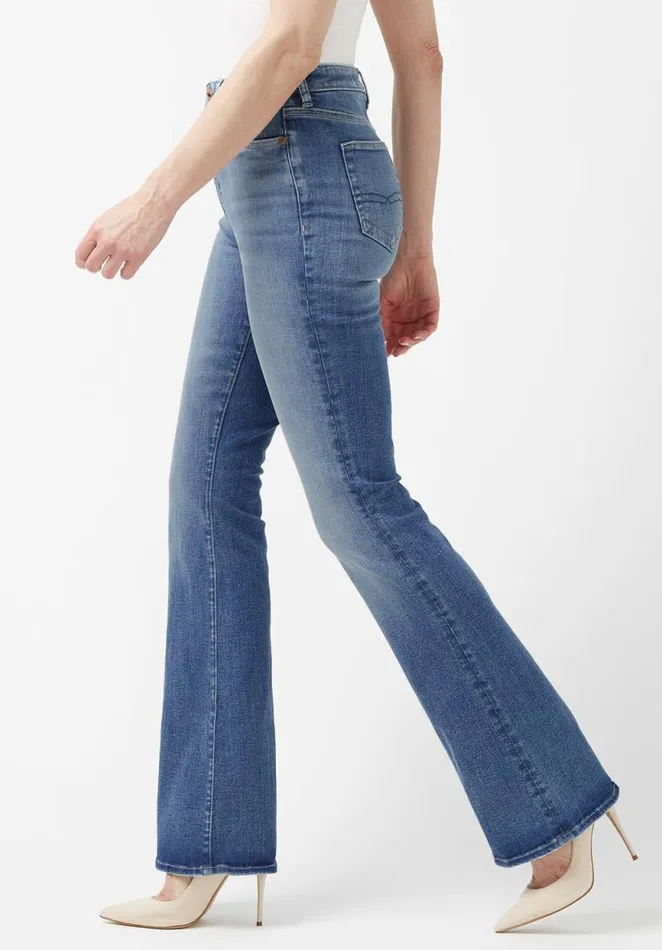 Women Joplin High Rise Flared Womens Jeans Indigo Buffalo David Bitton Flare and Bootcut