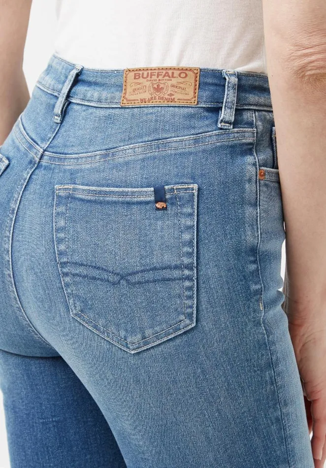 Women Joplin High Rise Flared Womens Jeans Indigo Buffalo David Bitton Flare and Bootcut