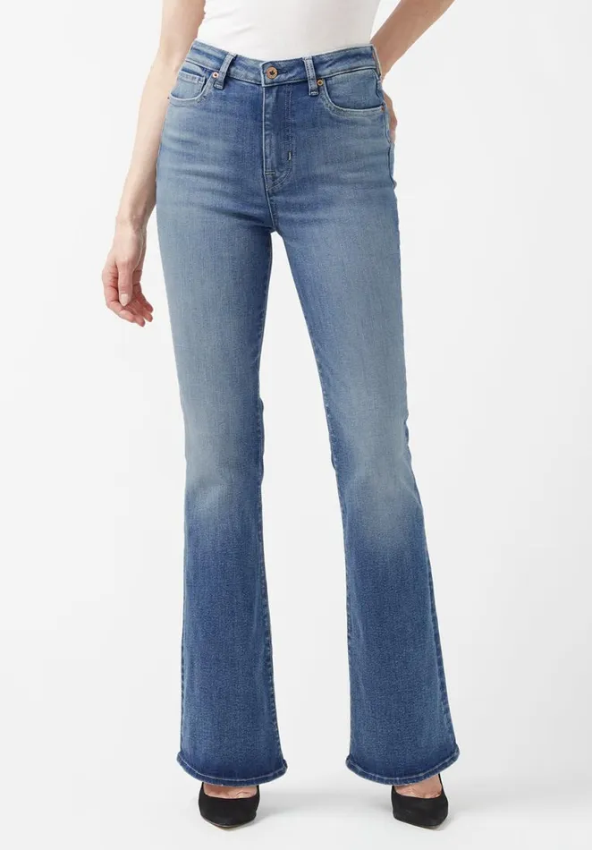 Women Joplin High Rise Flared Womens Jeans Indigo Buffalo David Bitton Flare and Bootcut