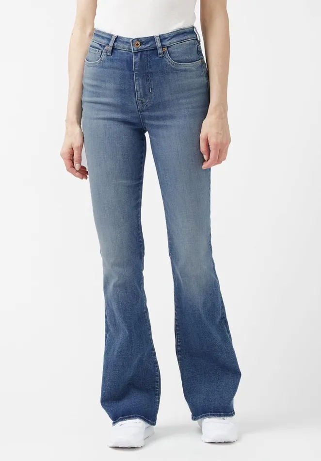 Women Joplin High Rise Flared Womens Jeans Indigo Buffalo David Bitton Flare and Bootcut