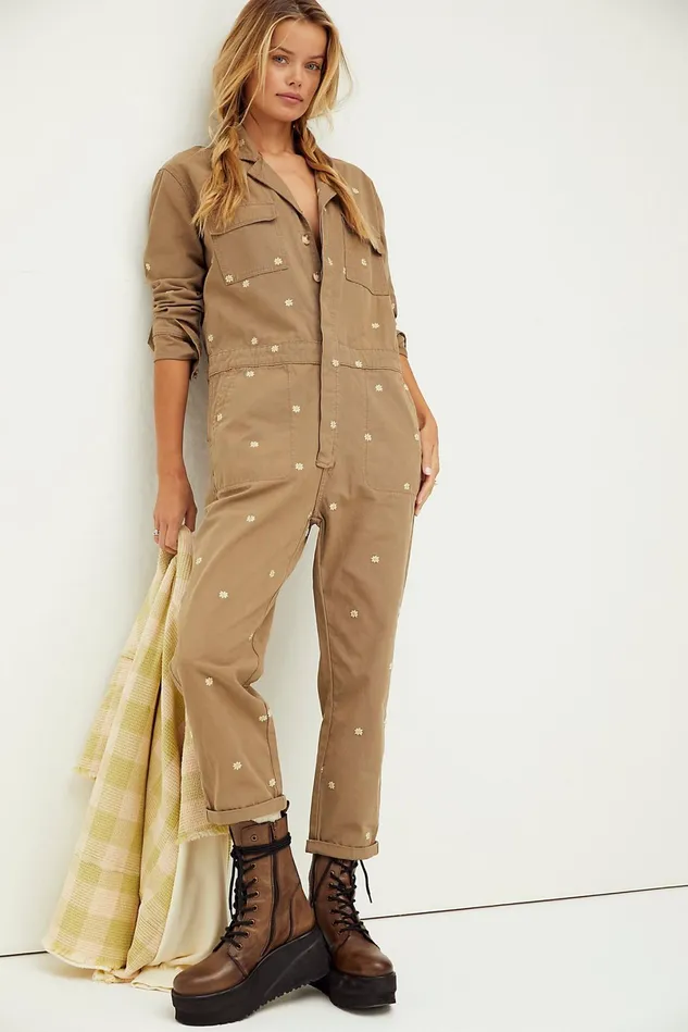 Women Jumpsuits Free People Dizzy Daisy Coverall Army