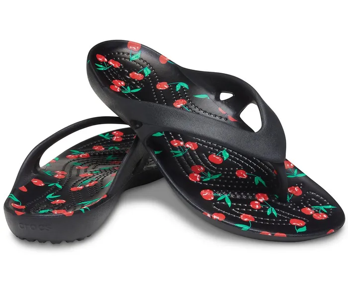 Women Kadee II Printed Flip Cherry Crocs Sandals