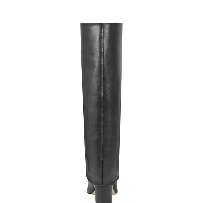 Women Leina Block Heel Pointy Toe Dress Boot Black Marc Fisher Boots