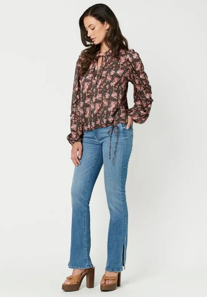 Women Lightweight Adeline TieNeck Blouse Chestnut Buffalo David Bitton Blouses