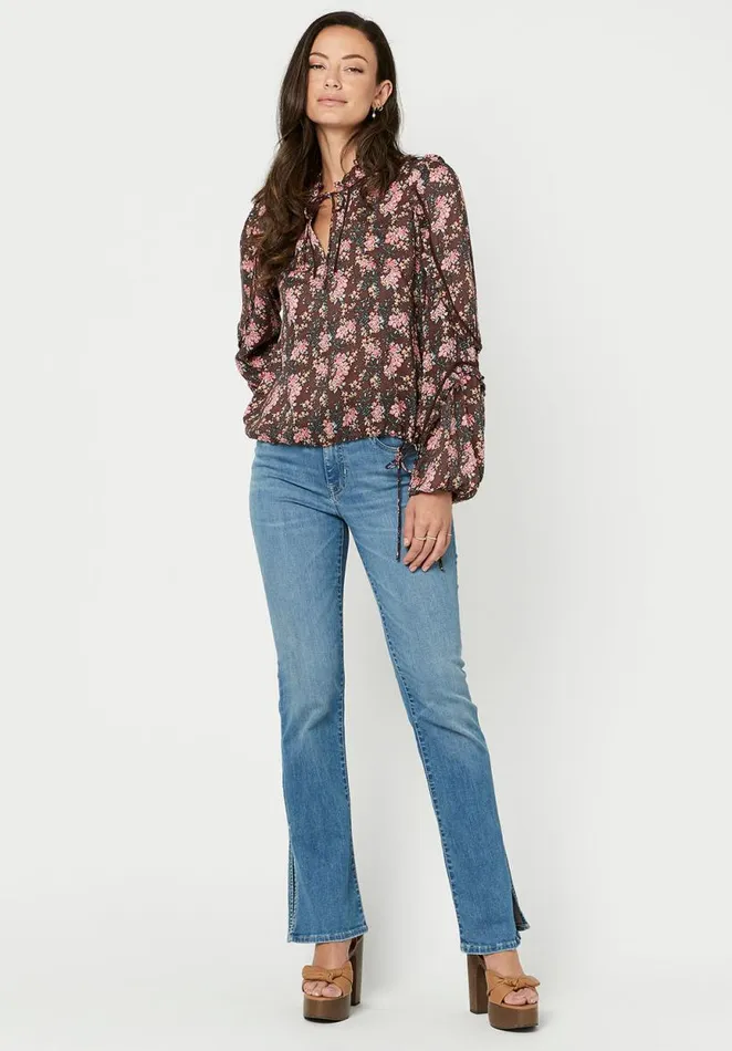 Women Lightweight Adeline TieNeck Blouse Chestnut Buffalo David Bitton Blouses