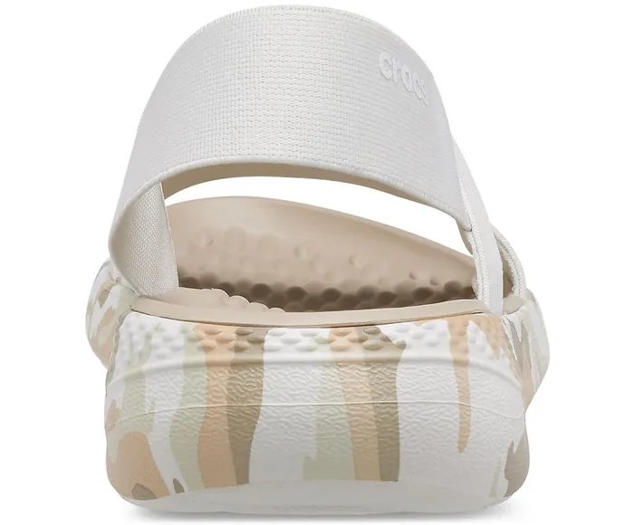 Women LiteRide Printed Camo Stretch Sandal Almost White Crocs Sandals