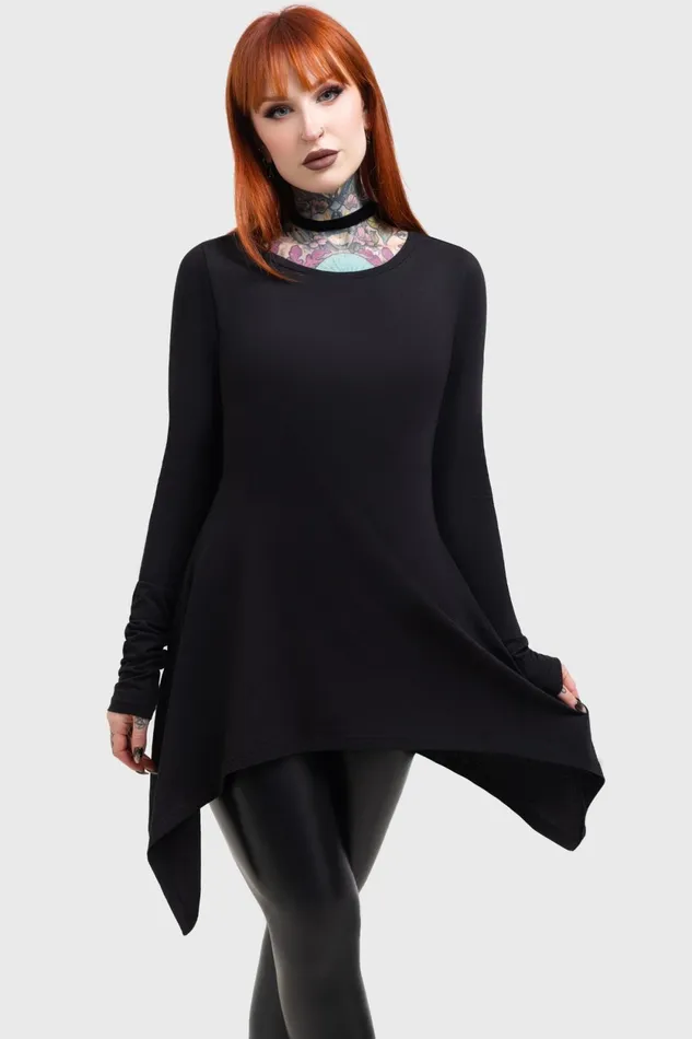 Women Long Sleeves Killstar Cora Long Sleeve Top