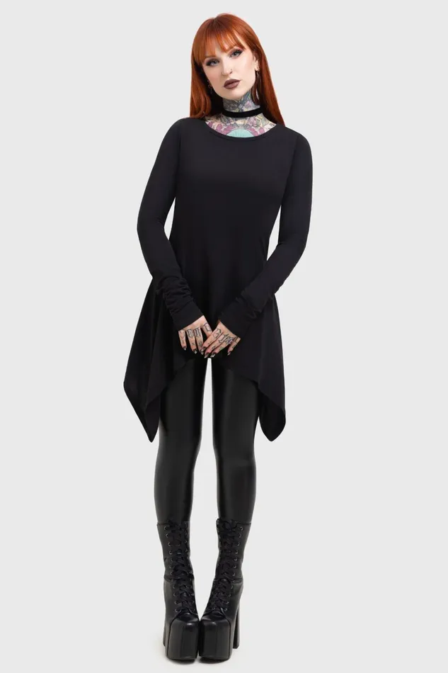 Women Long Sleeves Killstar Cora Long Sleeve Top