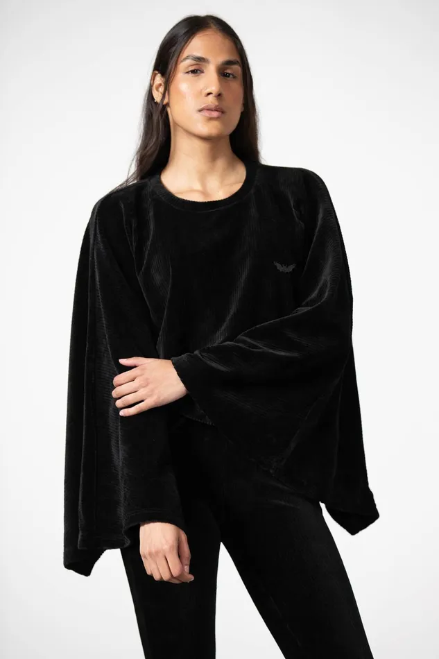 Women Long Sleeves Killstar Ghastly Dreams Batwing Top