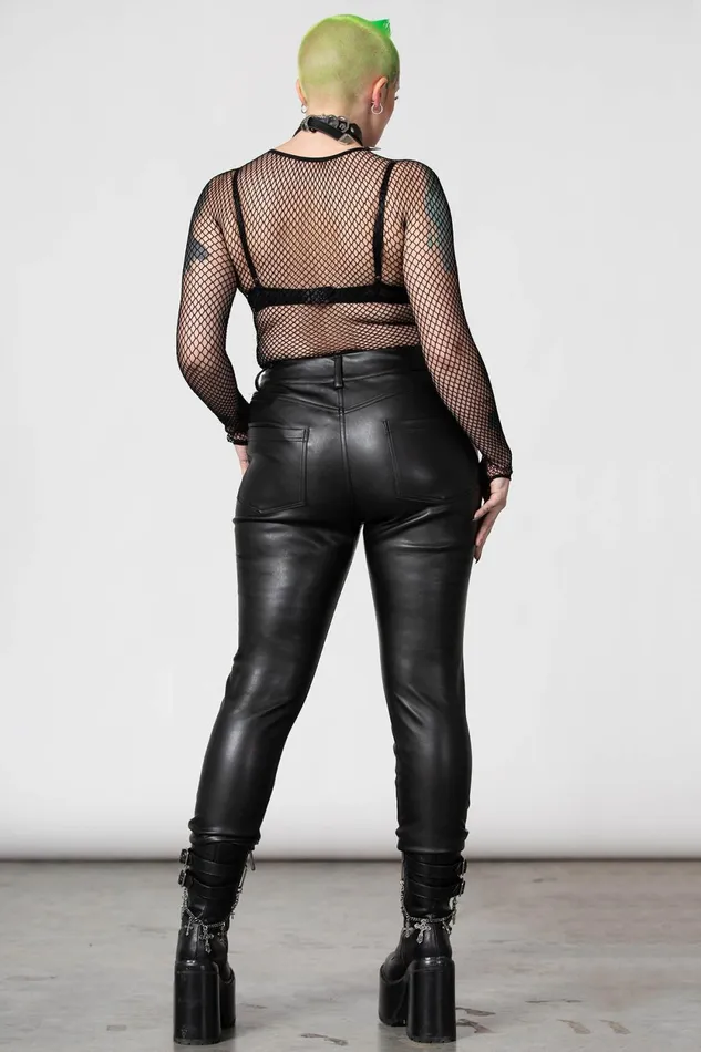 Women Long Sleeves Killstar Hellrazor Fishnet Top B