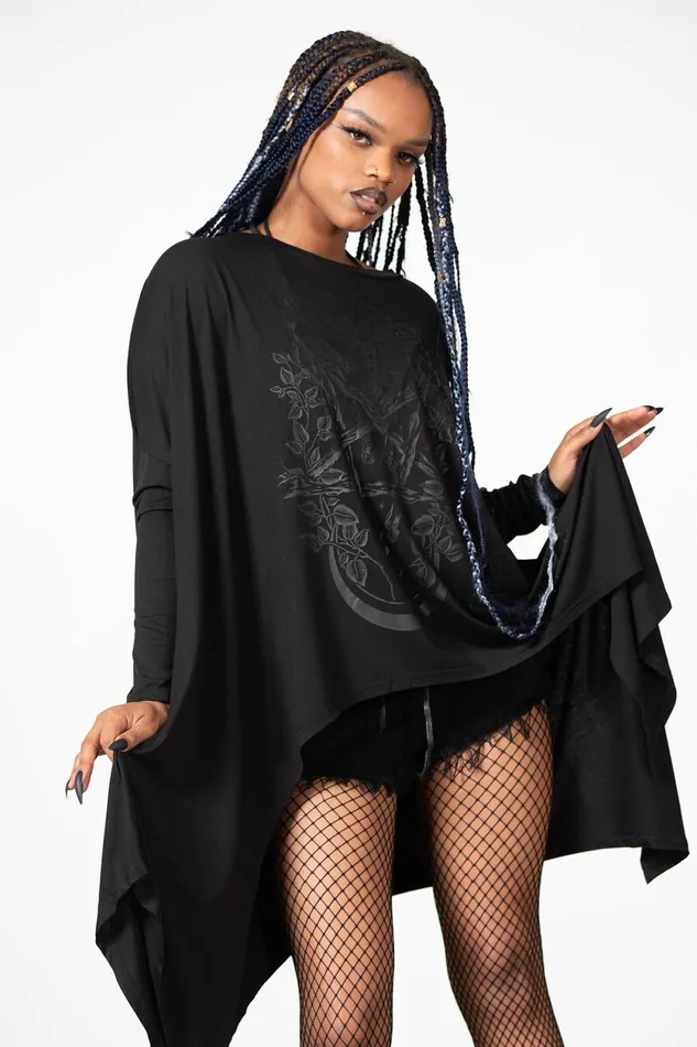 Women Long Sleeves Killstar Lunar Oversized Top