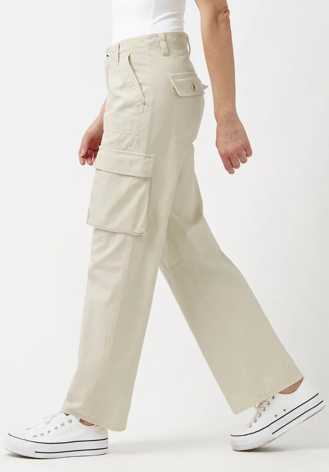 Women Low Rise Straight Gia Beige Cargo Pants Turtledove Buffalo David Bitton Straight Leg