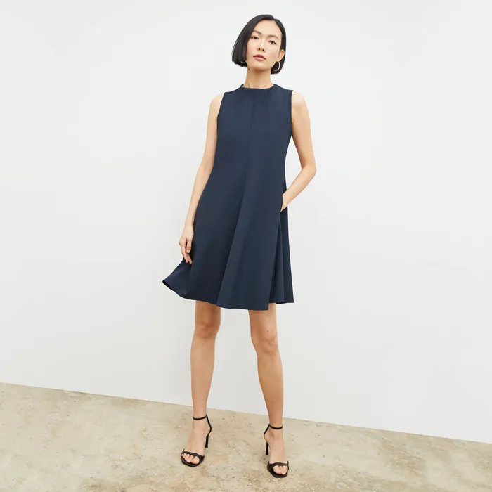 Women M M LaFleur The Malala Dress 8211 Recycled WonderTex Dark Navy Dresses