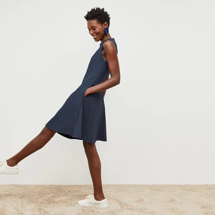 Women M M LaFleur The Malala Dress 8211 Recycled WonderTex Dark Navy Dresses