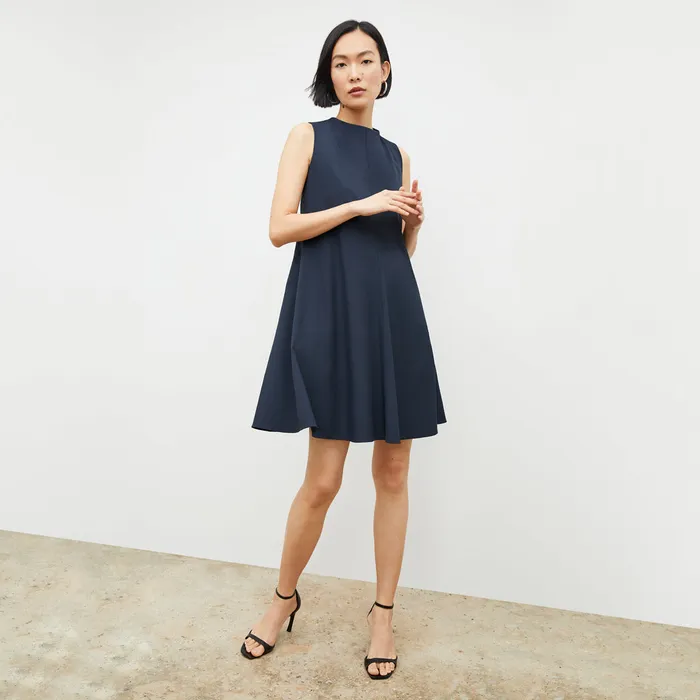 Women M M LaFleur The Malala Dress 8211 Recycled WonderTex Dark Navy Dresses