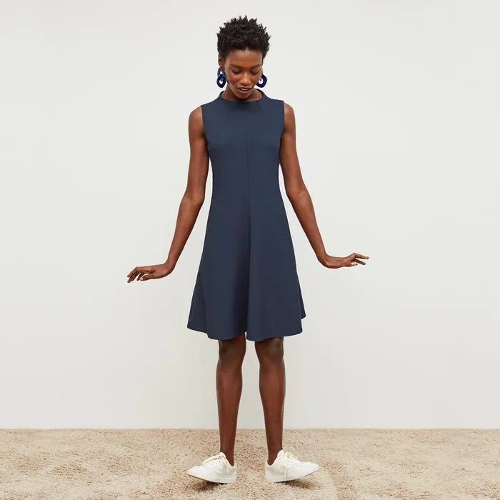 Women M M LaFleur The Malala Dress 8211 Recycled WonderTex Dark Navy Dresses