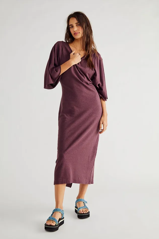 Women Maxi Dresses Free People Skylar Maxi Dress Plum Jam