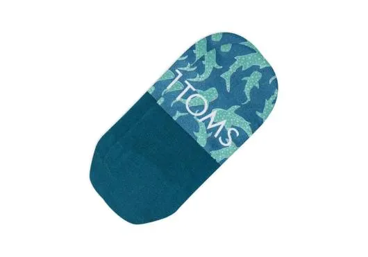 WomenMen Ultimate No Show Socks Starry Whale Sharks Green TOMS Socks