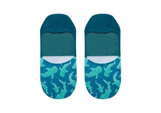 WomenMen Ultimate No Show Socks Starry Whale Sharks Green TOMS Socks