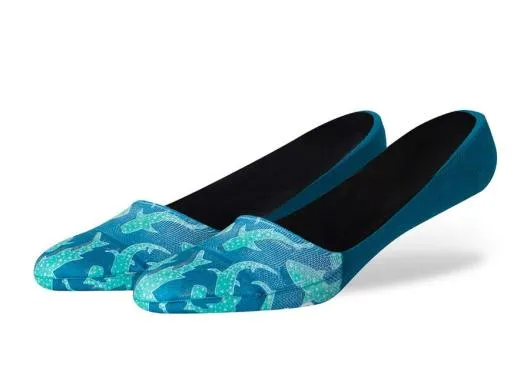 WomenMen Ultimate No Show Socks Starry Whale Sharks Green TOMS Socks