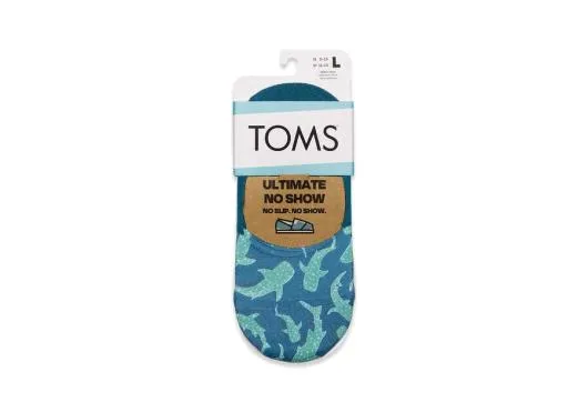 WomenMen Ultimate No Show Socks Starry Whale Sharks Green TOMS Socks