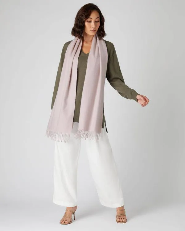 WomenMen Unisex Large Woven Cashmere ScarfIn Canvas Pink Canvas Pink NPeal Cashmere Scarves