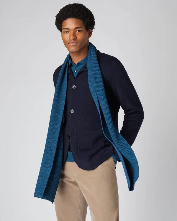 WomenMen Unisex Ribbed Cashmere ScarfIn Lagoon Blue Lagoon Blue NPeal Cashmere Scarves