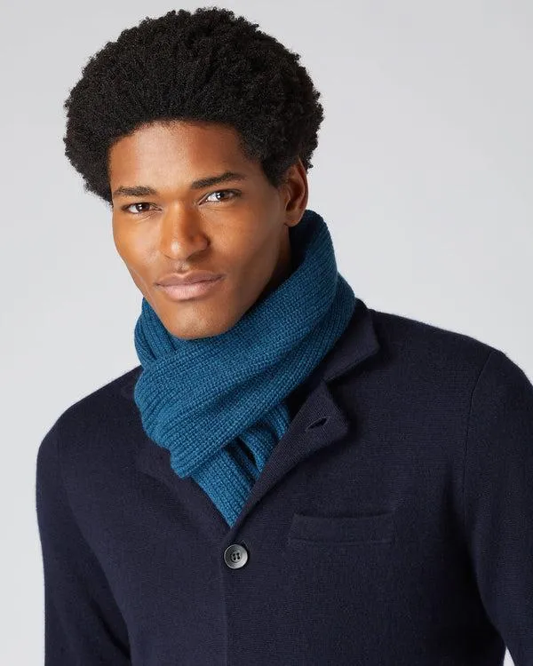 WomenMen Unisex Ribbed Cashmere ScarfIn Lagoon Blue Lagoon Blue NPeal Cashmere Scarves
