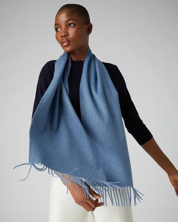 WomenMen Unisex Woven Cashmere ScarfIn Ocean Blue Ocean Blue NPeal Cashmere Scarves