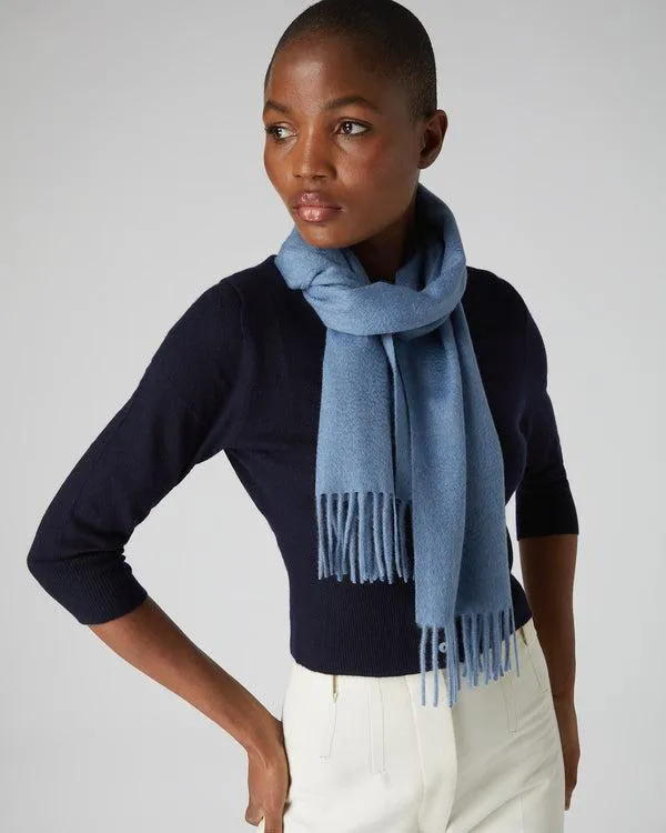WomenMen Unisex Woven Cashmere ScarfIn Ocean Blue Ocean Blue NPeal Cashmere Scarves