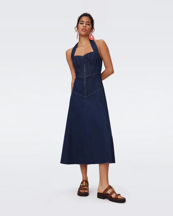 Women Millena Denim Dress Denim Blue DVF Dresses