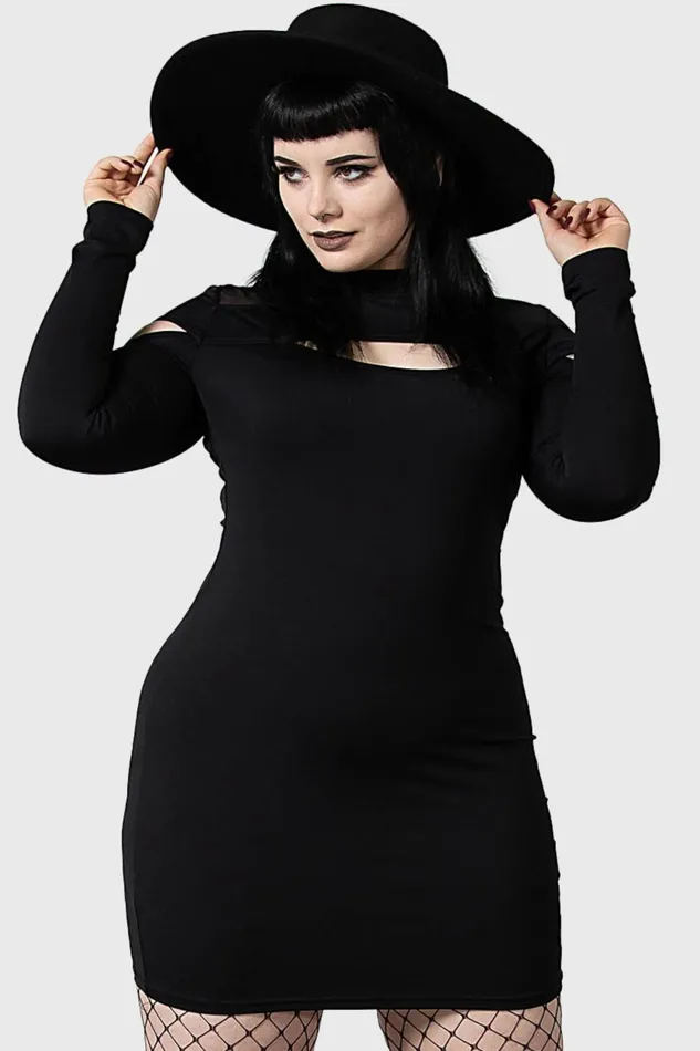 Women Mini Killstar Cosmic Shift Long Sleeve Dress