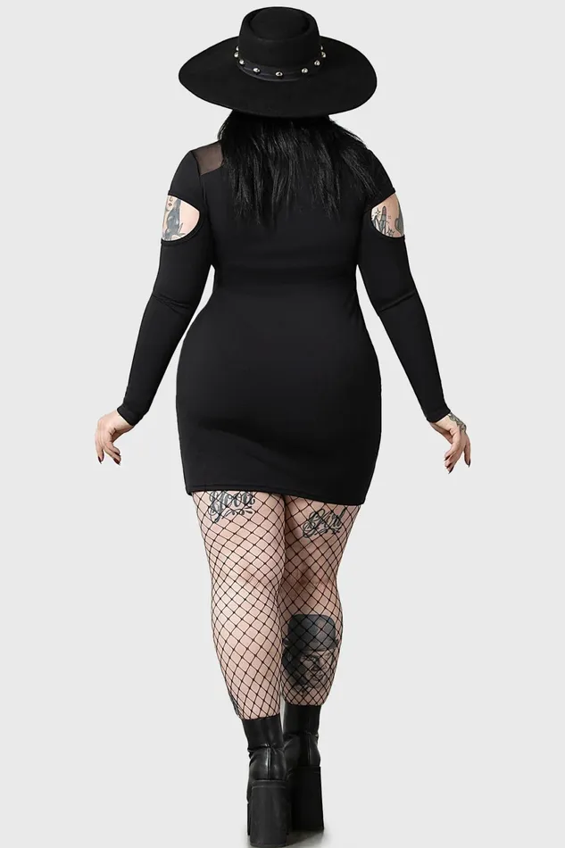Women Mini Killstar Cosmic Shift Long Sleeve Dress
