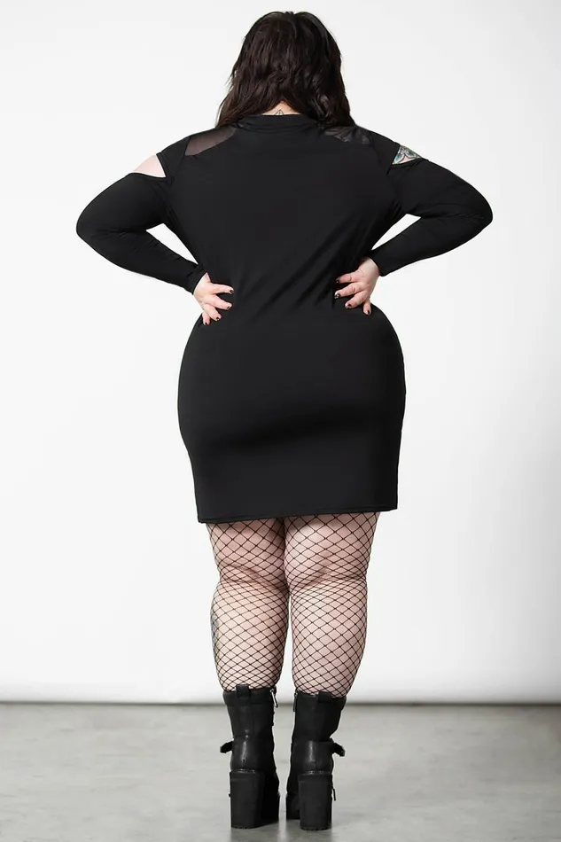 Women Mini Killstar Cosmic Shift Long Sleeve Dress