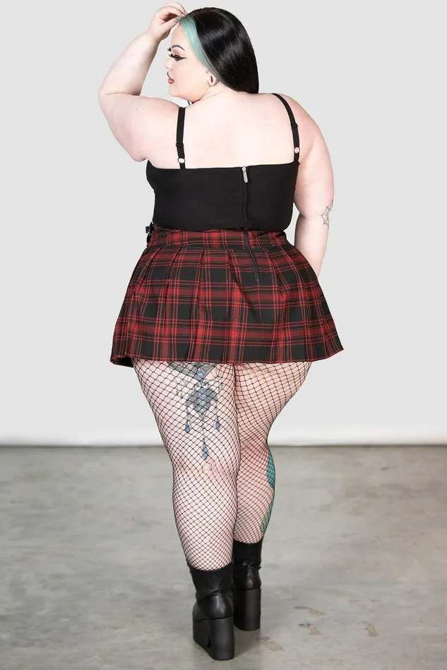 Women Mini Skirts Killstar Bat Girl Skirt TARTAN