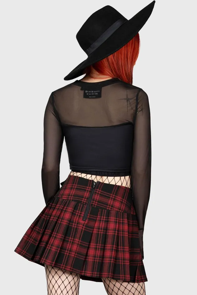 Women Mini Skirts Killstar Bat Girl Skirt TARTAN