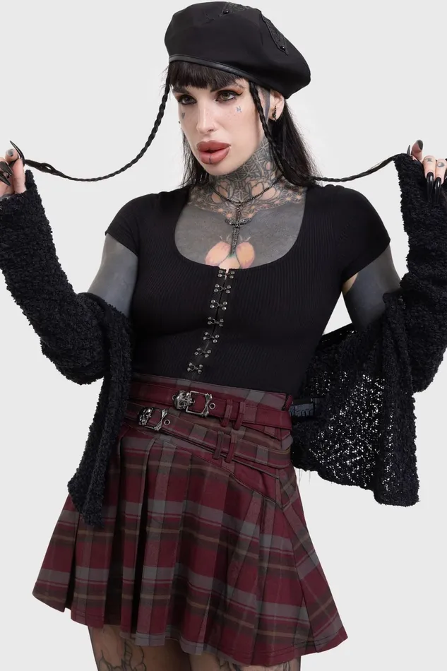 Women Mini Skirts Killstar Sable Riot Skirt