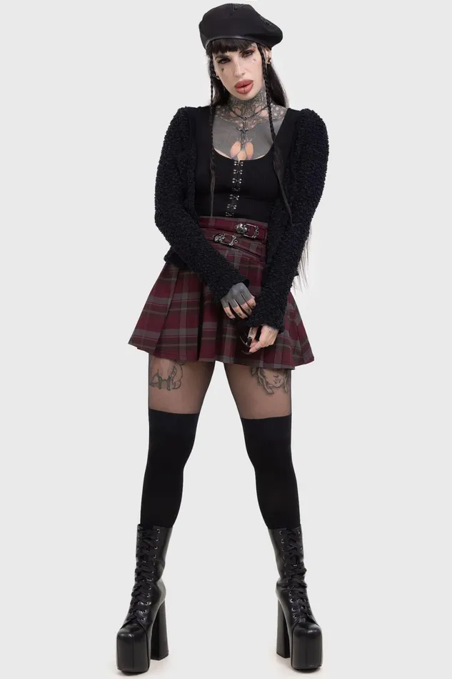 Women Mini Skirts Killstar Sable Riot Skirt