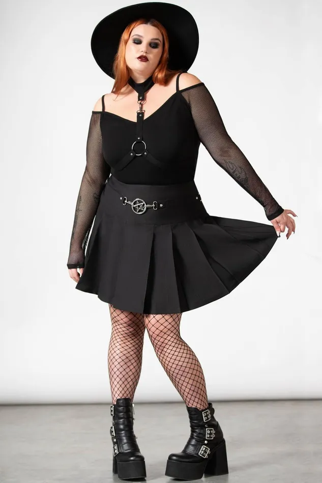 Women Mini Skirts Killstar Scary Pleated Skirt