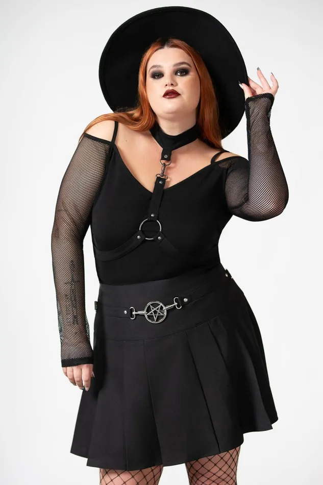 Women Mini Skirts Killstar Scary Pleated Skirt
